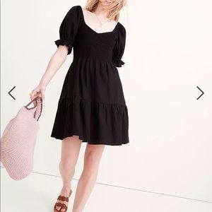 Linen-Blend Lucie Smocked Mini Dress